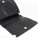 GUCCI Horsebit Shoulder Bag Leather Black Gold Auth 173650-17