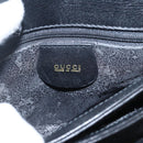 GUCCI Horsebit Shoulder Bag Leather Black Gold Auth 173650-18