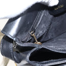 GUCCI Horsebit Shoulder Bag Leather Black Gold Auth 173650-22