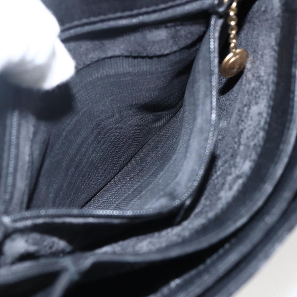 GUCCI Horsebit Shoulder Bag Leather Black Gold Auth 173650