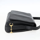 GUCCI Horsebit Shoulder Bag Leather Black Gold Auth 173650-4