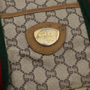 GUCCI GG Plus Supreme Web Sherry Line Boston Bag PVC Beige Auth 173664-14