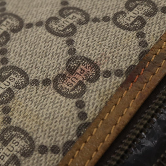 GUCCI GG Plus Supreme Web Sherry Line Boston Bag PVC Beige Auth 173664