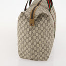 GUCCI GG Plus Supreme Web Sherry Line Boston Bag PVC Beige Auth 173664-4