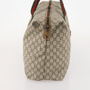 GUCCI GG Plus Supreme Web Sherry Line Boston Bag PVC Beige Auth 173664-5