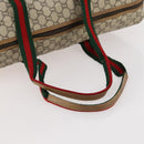 GUCCI GG Plus Supreme Web Sherry Line Boston Bag PVC Beige Auth 173664-7