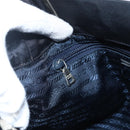 PRADA Hand Bag Nylon Black Silver Auth 173667-20