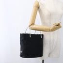 PRADA Hand Bag Nylon Black Silver Auth 173667-25