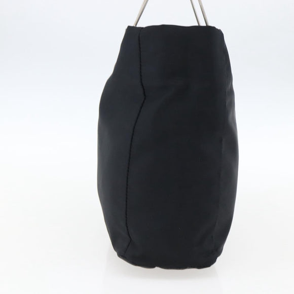 PRADA Hand Bag Nylon Black Silver Auth 173667