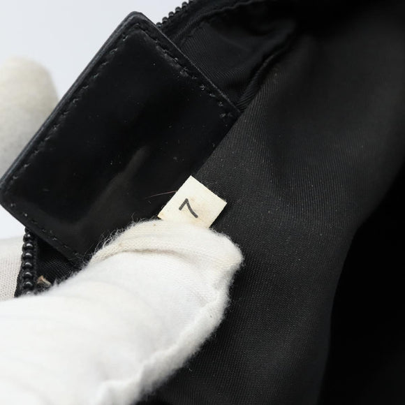 PRADA Shoulder Bag Nylon Black Silver Auth 173668