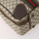 GUCCI GG Supreme Web Sherry Line Handtasche PVC Beige Gold Auth 173669-15