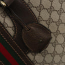 GUCCI GG Supreme Web Sherry Line Handtasche PVC Beige Gold Auth 173669-20