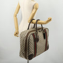 GUCCI GG Supreme Web Sherry Line Handtasche PVC Beige Gold Auth 173669-25