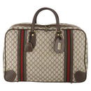 GUCCI GG Supreme Web Sherry Line Handtasche PVC Beige Gold Auth 173669-13