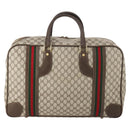 GUCCI GG Supreme Web Sherry Line Handtasche PVC Beige Gold Auth 173669-2