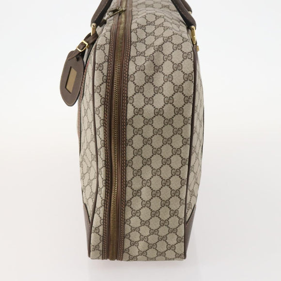 GUCCI GG Supreme Web Sherry Line Handtasche PVC Beige Gold Auth 173669