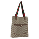 GUCCI GG Supreme Web Sherry Line Tote Bag PVC Beige Gold 39 02 003 Auth 173670-1