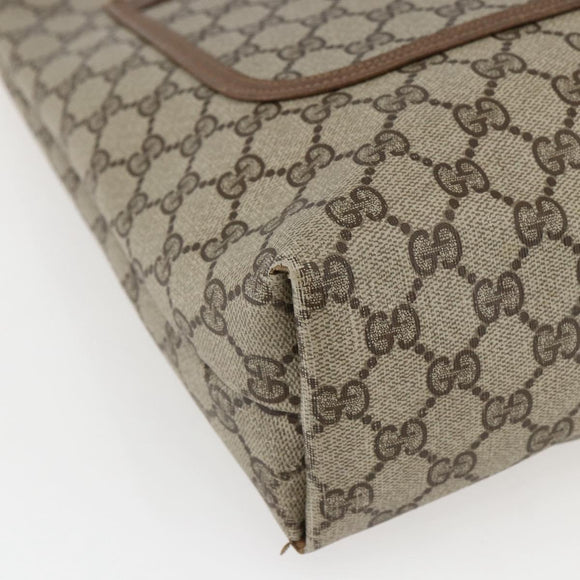 GUCCI GG Supreme Web Sherry Line Tote Bag PVC Beige Gold 39 02 003 Auth 173670