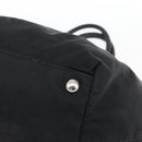 PRADA Ribbon Hand Bag Nylon Leather Black Silver Auth 173676-9