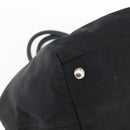 PRADA Ribbon Hand Bag Nylon Leather Black Silver Auth 173676-14