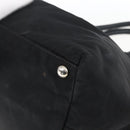 PRADA Ribbon Hand Bag Nylon Leather Black Silver Auth 173676-15