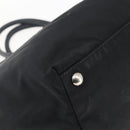 PRADA Ribbon Hand Bag Nylon Leather Black Silver Auth 173676-16