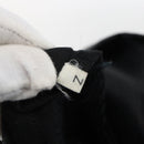 PRADA Ribbon Hand Bag Nylon Leather Black Silver Auth 173676-12
