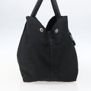 PRADA Ribbon Hand Bag Nylon Leather Black Silver Auth 173676-3