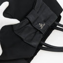 PRADA Ribbon Hand Bag Nylon Leather Black Silver Auth 173676-6