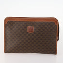 CELINE Macadam Canvas Clutch Bag PVC Leather 3 Set Brown Black beige Auth 173683-2