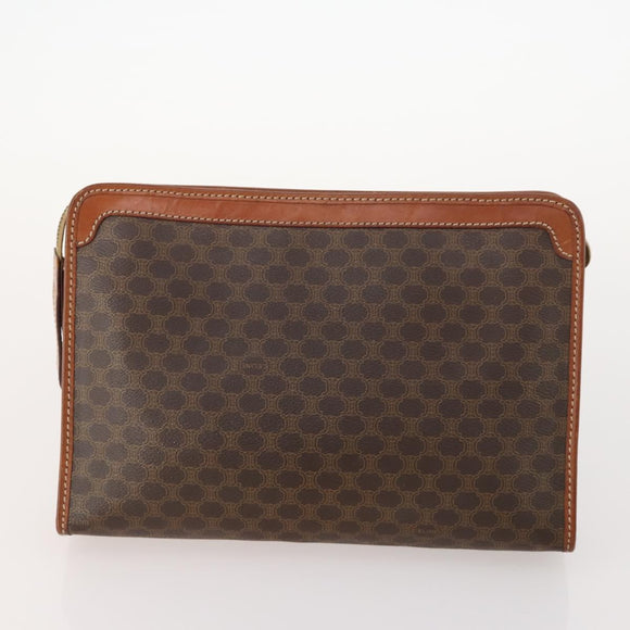 CELINE Macadam Canvas Clutch Bag PVC Leather 3 Set Brown Black beige Auth 173683