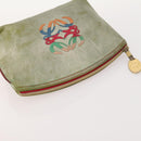 LOEWE Anagram Hand Bag Leather Nylon Suede 3 Set Red Gray Green Auth 173684-12