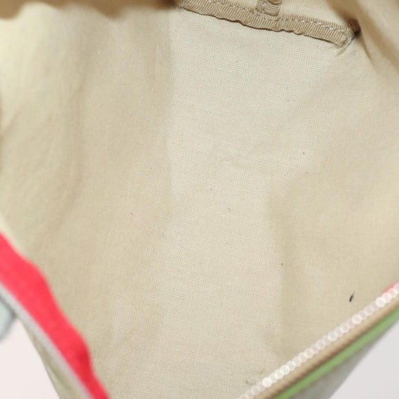 LOEWE Anagram Hand Bag Leather Nylon Suede 3 Set Red Gray Green Auth 173684