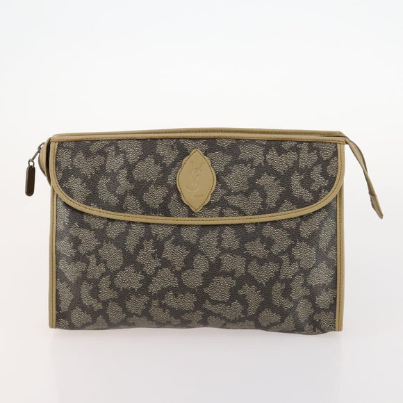 LOEWE Anagram Hand Bag Leather Nylon Suede 3 Set Red Gray Green Auth 173684