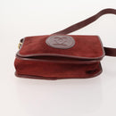 LOEWE Anagram Hand Bag Leather Nylon Suede 3 Set Red Gray Green Auth 173684-7