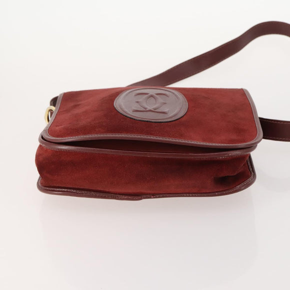 LOEWE Anagram Hand Bag Leather Nylon Suede 3 Set Red Gray Green Auth 173684