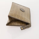 FENDI Zucchino Clutch Bag PVC 2 Set Brown Black Auth 173685-11
