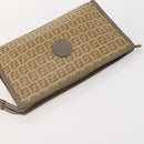 FENDI Zucchino Clutch Bag PVC 2 Set Brown Black Auth 173685-12