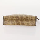 FENDI Zucchino Clutch Bag PVC 2 Set Brown Black Auth 173685-13