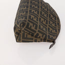 FENDI Zucchino Clutch Bag PVC 2 Set Brown Black Auth 173685-4