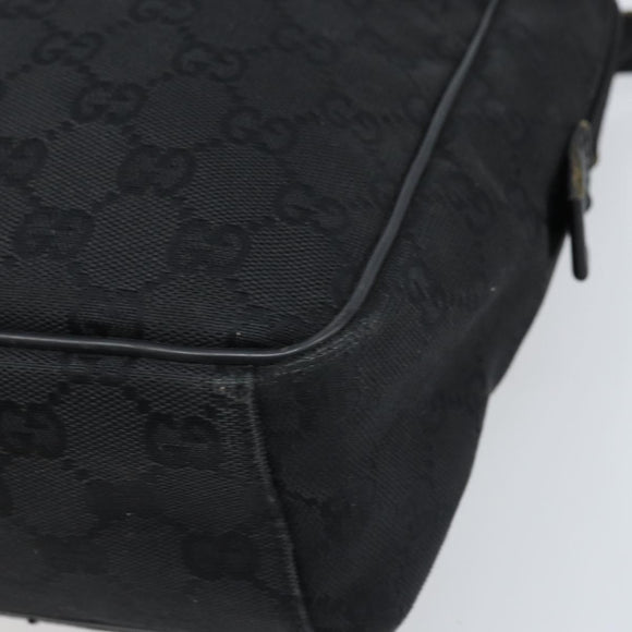 GUCCI GG Canvas Shoulder Bag Black Silver 03136 Auth 173686