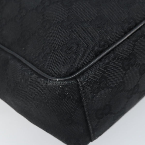 GUCCI GG Canvas Shoulder Bag Black Silver 03136 Auth 173686
