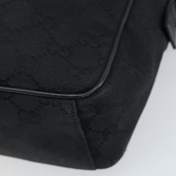 GUCCI GG Canvas Shoulder Bag Black Silver 03136 Auth 173686