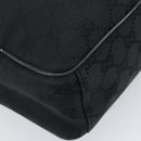 GUCCI GG Canvas Shoulder Bag Black Silver 03136 Auth 173686-16