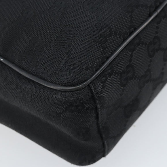 GUCCI GG Canvas Shoulder Bag Black Silver 03136 Auth 173686