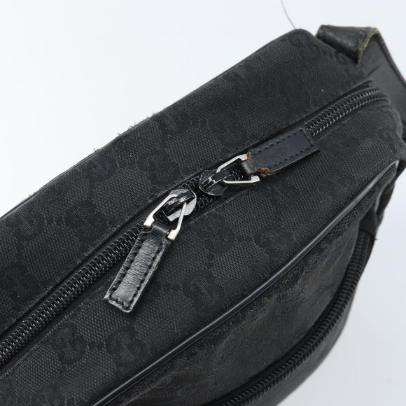 GUCCI GG Canvas Shoulder Bag Black Silver 03136 Auth 173686