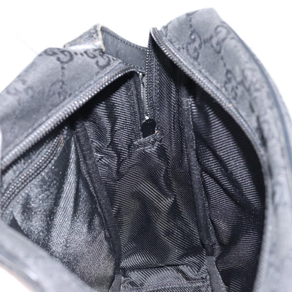 GUCCI GG Canvas Shoulder Bag Black Silver 03136 Auth 173686