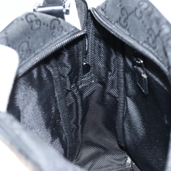GUCCI GG Canvas Shoulder Bag Black Silver 03136 Auth 173686