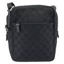 GUCCI GG Canvas Shoulder Bag Black Silver 03136 Auth 173686-13