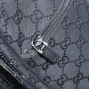 GUCCI GG Canvas Shoulder Bag Black Silver 03136 Auth 173686-22